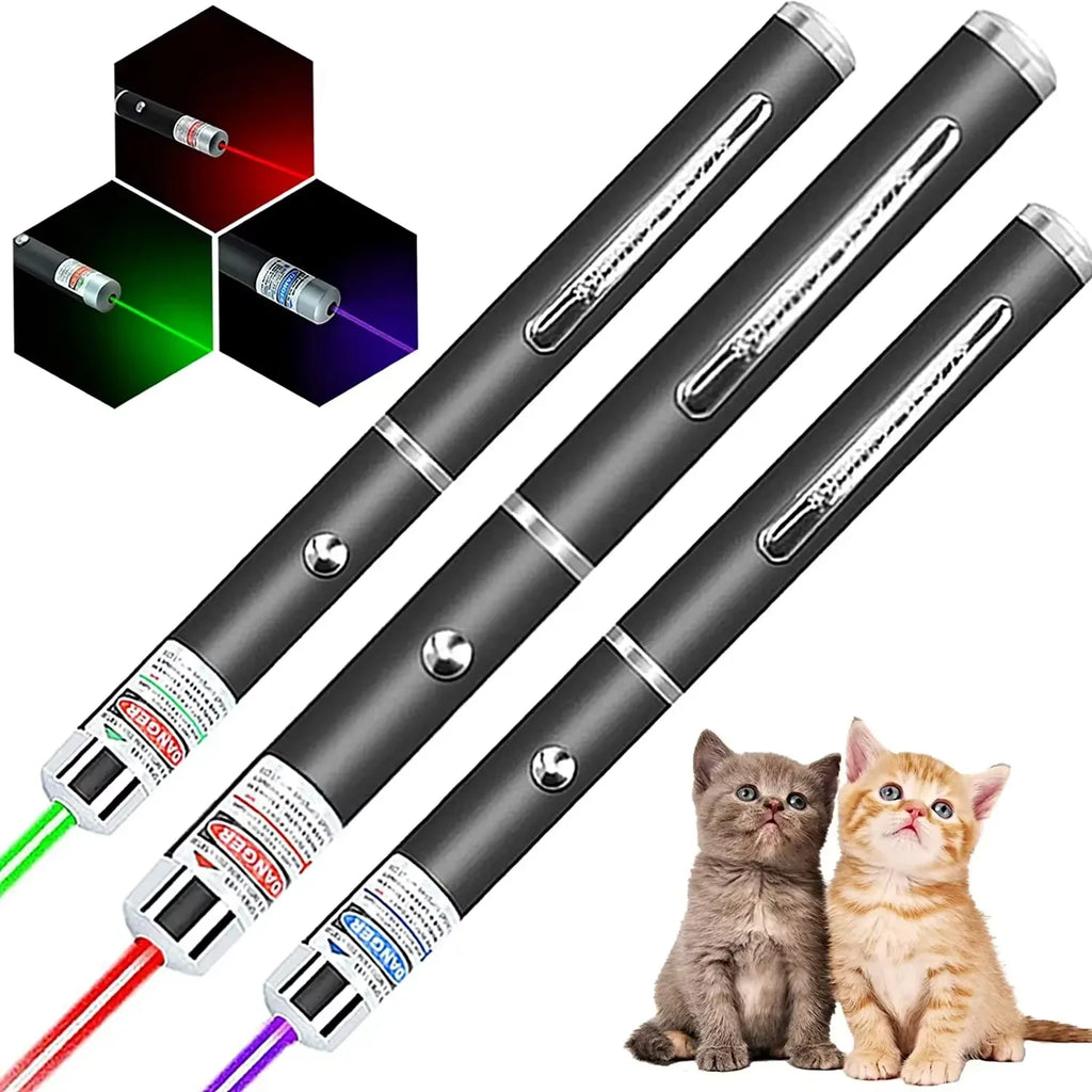 Cat Toys Mini Pointer Green Red Blue Light Dogs Pet Laser Toy Interactive Chase Pen Tease Cat Laser Light Training Flashlight