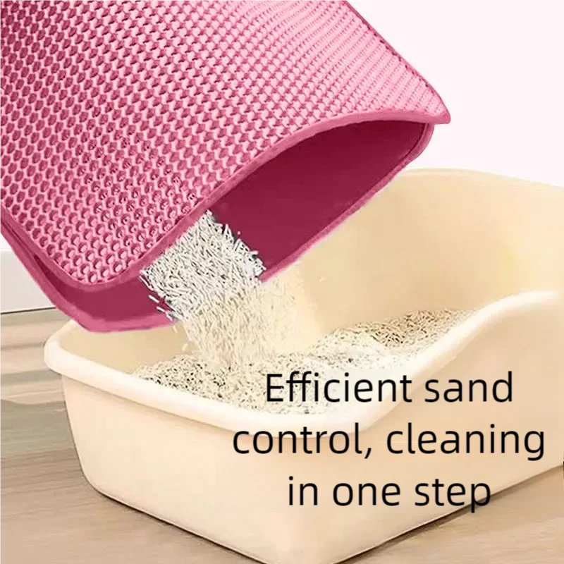 Cat Litter Mat Non Slip Big Pet Litter Box Filter Mat Double Layer Wear Resistant Waterproof Cat Litter Mat Pet Clean Supplies