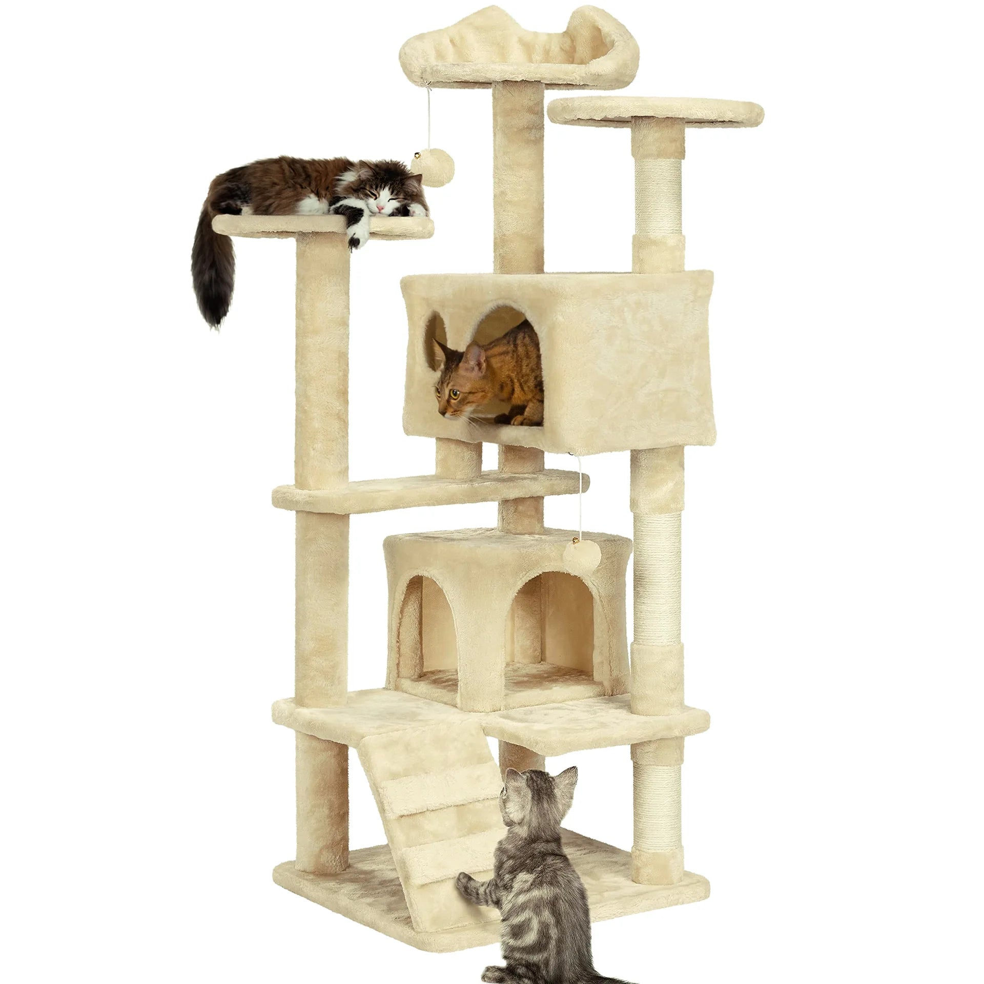 Large Cat House for for Kittens & Cat Tree Cat Tower Condo with 2 Condos Scratching Posts Large Cat House for for Kittens & Cats