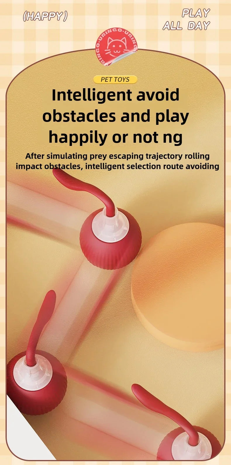 Interactive Rolling Cat Ball Dog Toy Rolling Ball for Indoor 360° Automatic Rolling Pet Ball Self RollingBall Pet Supplies