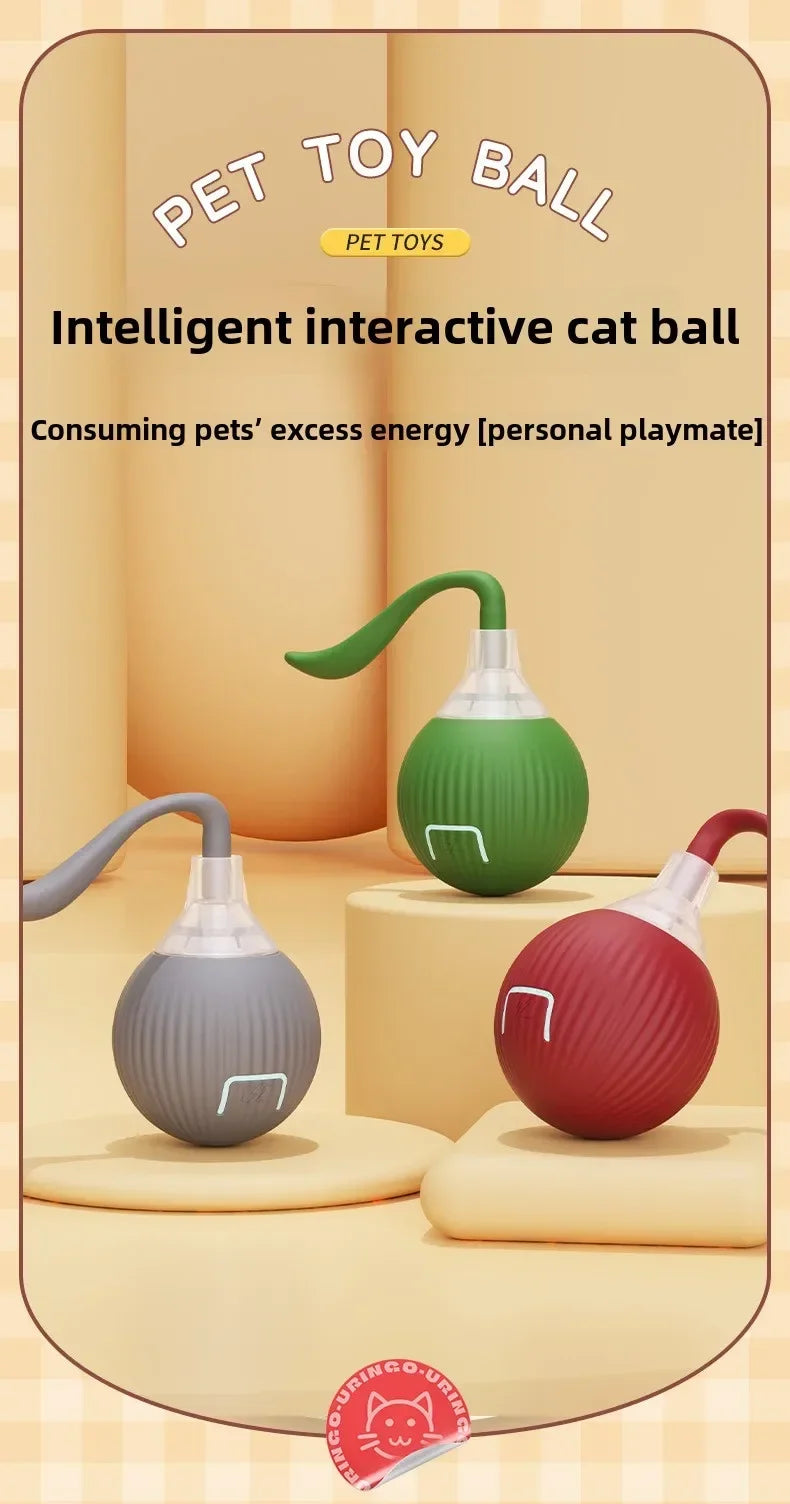 Interactive Rolling Cat Ball Dog Toy Rolling Ball for Indoor 360° Automatic Rolling Pet Ball Self RollingBall Pet Supplies