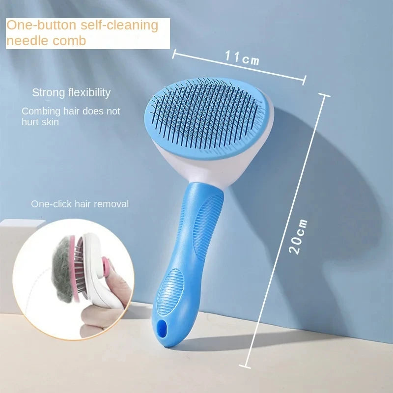 Pet Dog Hair Brush Cat Comb Self Clean Shedding Brush Stainless Steel Comb for Long Hair Dogs Hair Remover Pets Dogs Accessories