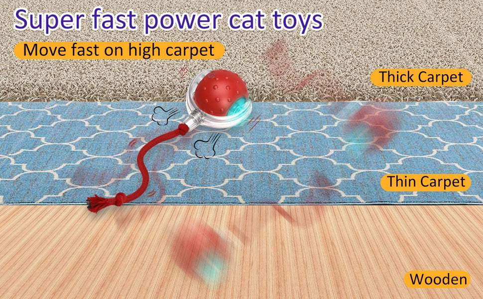 Interactive Cat Toy Ball with Bird Chirping Super Drive Cat Rolling Balls Motion Activated Sensor Pet Kittens Teaser Game Toys