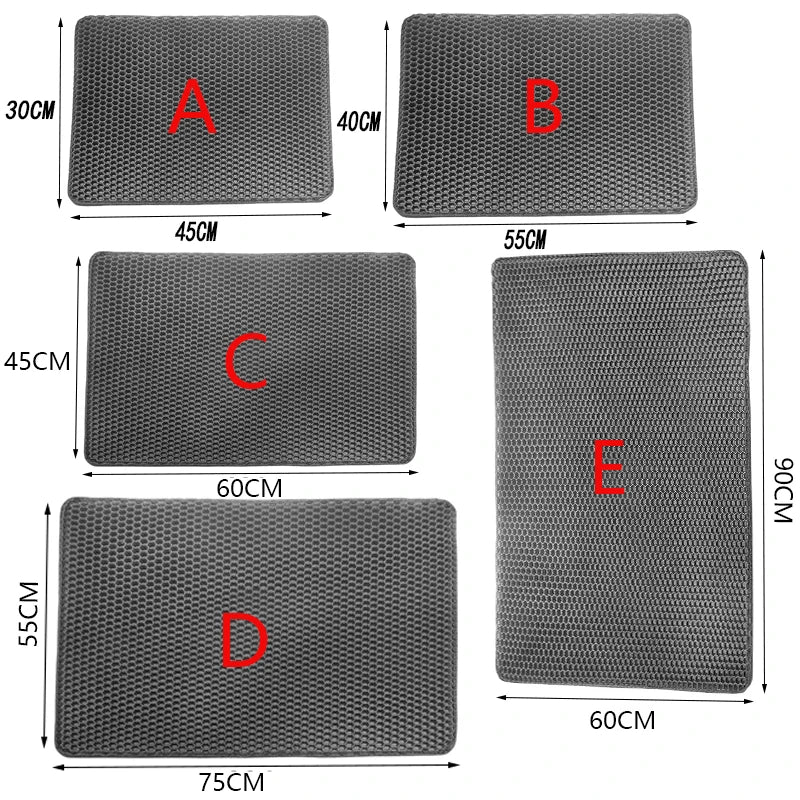 Cat Litter Mat Non Slip Big Pet Litter Box Filter Mat Double Layer Wear Resistant Waterproof Cat Litter Mat Pet Clean Supplies