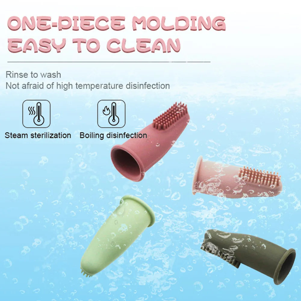 Dog Super Soft Pet Finger Toothbrush Teeth Cleaning Bad Breath Care Nontoxic Silicone Tooth Brush Tool Dog Cat Cleaning Supplies