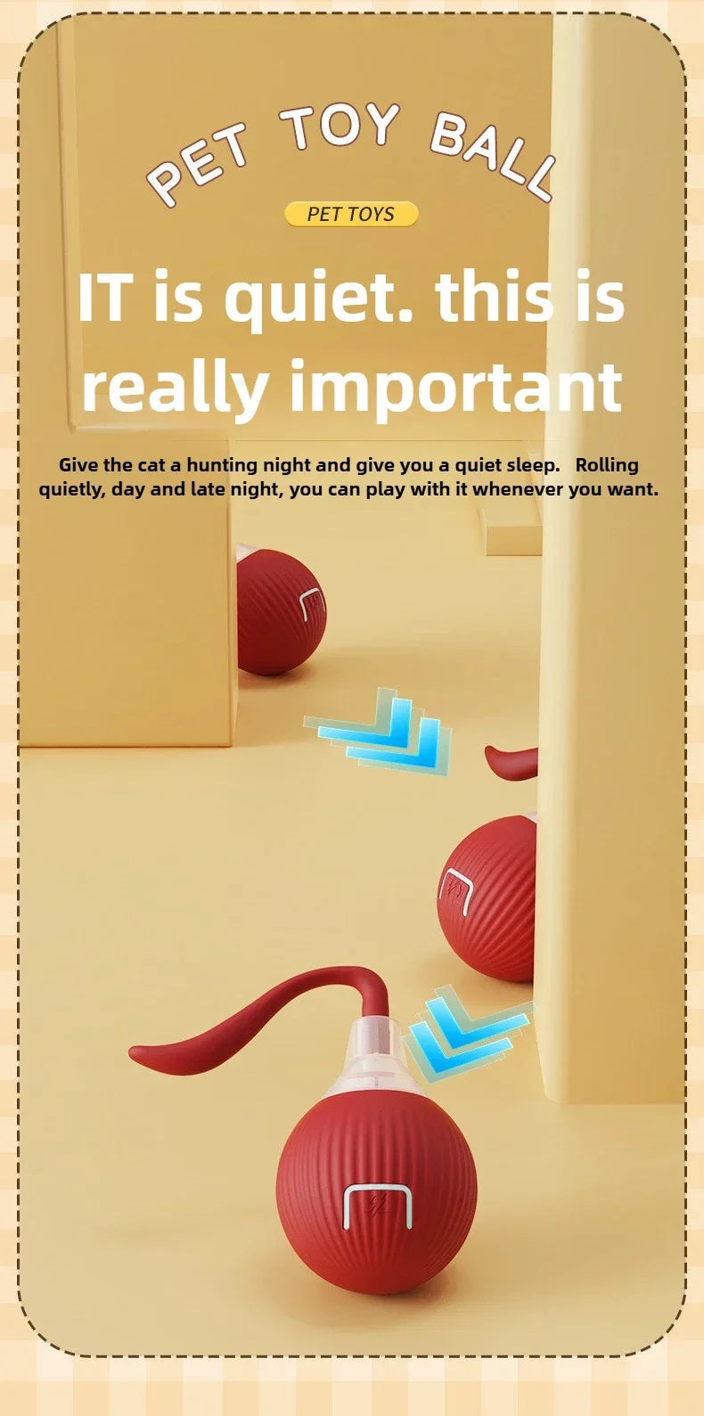 Interactive Rolling Cat Ball Dog Toy Rolling Ball for Indoor 360° Automatic Rolling Pet Ball Self RollingBall Pet Supplies
