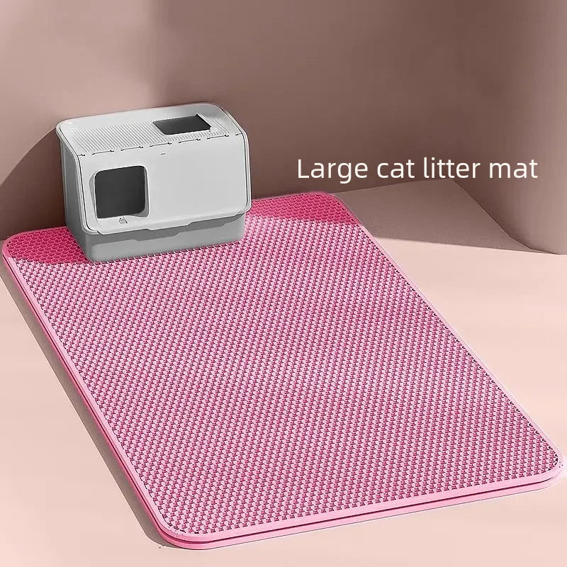 Cat Litter Mat Non Slip Big Pet Litter Box Filter Mat Double Layer Wear Resistant Waterproof Cat Litter Mat Pet Clean Supplies