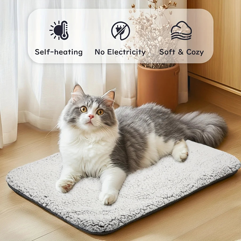 Self-Heating Pet Pads Blanket Puppy Pad Warm Cushion Mat for Cats Dogs Washable Pets with Thermal Body Heat Reflecting Core Pad