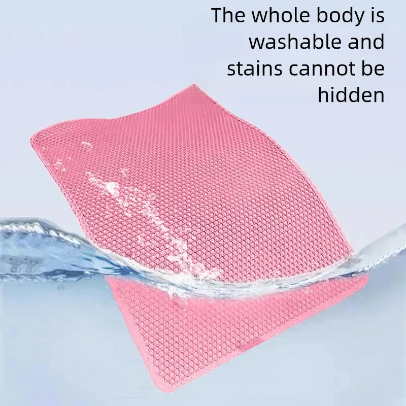 Cat Litter Mat Non Slip Big Pet Litter Box Filter Mat Double Layer Wear Resistant Waterproof Cat Litter Mat Pet Clean Supplies