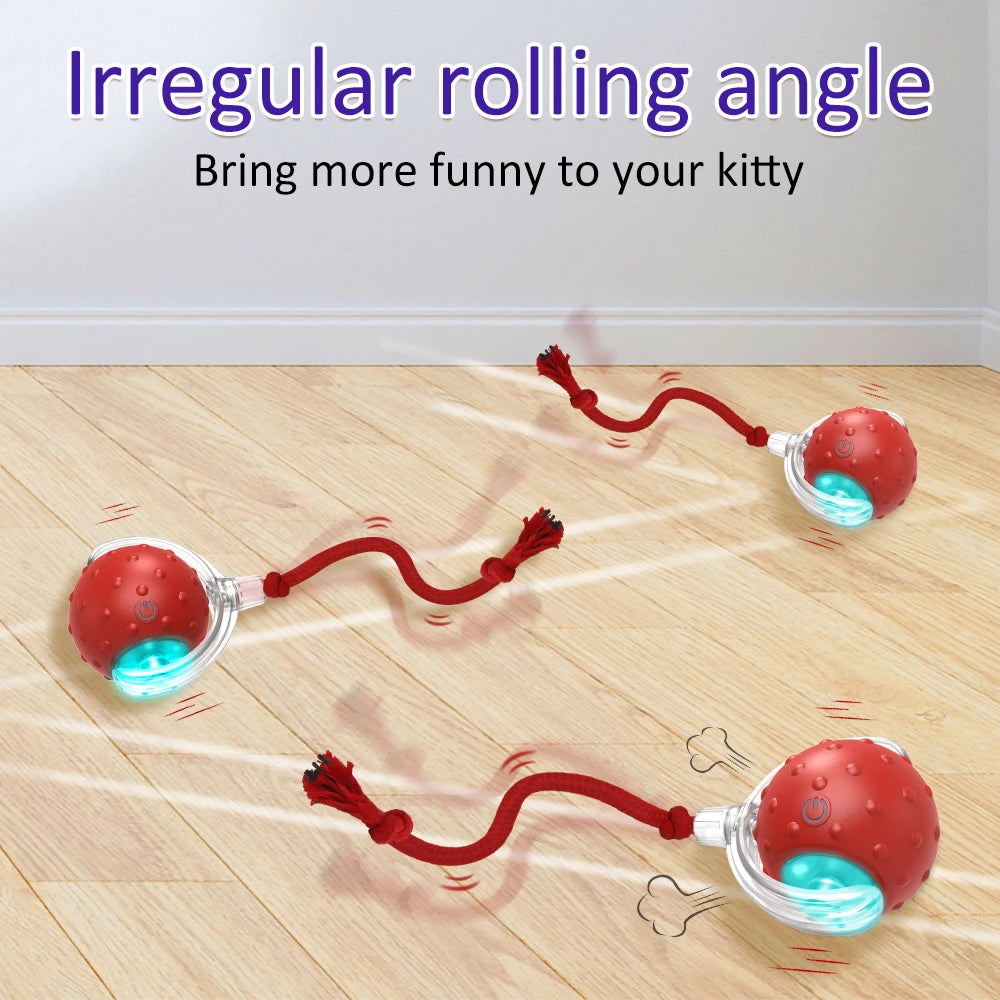 Interactive Cat Toy Ball with Bird Chirping Super Drive Cat Rolling Balls Motion Activated Sensor Pet Kittens Teaser Game Toys